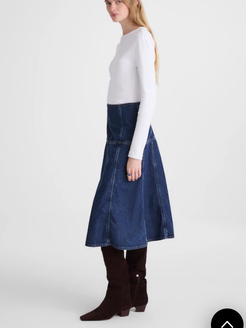 NWOT Madewell dropwaist midi denim skirt - Picture 5 of 8